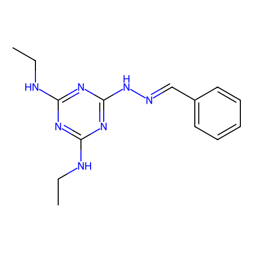 6-(2-benzylidenehydrazinyl)-N2,N4-diethyl-1,3,5-triazine-2,4-diamine structure