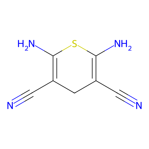 2,6-diamino-4H-thiopyran-3,5-dicarbonitrile structure