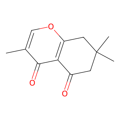 3,7,7-trimethyl-7,8-dihydro-4H-chromene-4,5(6H)-dione structure