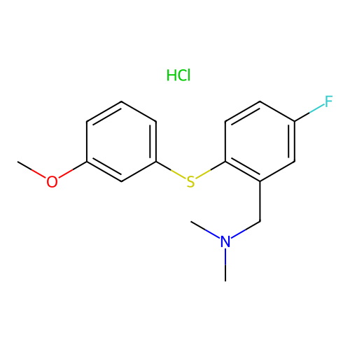 N,N-Dimethyl-5-fluoro-2-(3-methoxyphenylthio)benzylamine hydrochloride structure