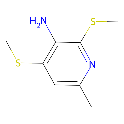 6-Methyl-2,4-bis-methylsulfanylpyridin-3-ylamine structure