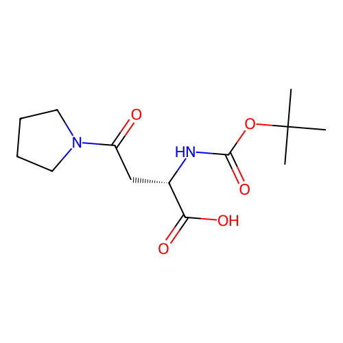 (2S)-2-{[(tert-butoxy)carbonyl]amino}-4-oxo-4-(pyrrolidin-1-yl)butanoicacid structure