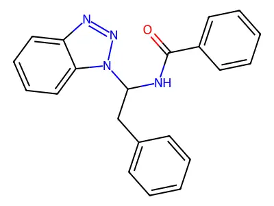 N-[1-(1H-1,2,3-Benzotriazol-1-yl)-2-phenylethyl]benzamide structure