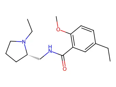 5-ethyl-N-[(1-ethylpyrrolidin-2-yl)methyl]-2-methoxybenzamide structure