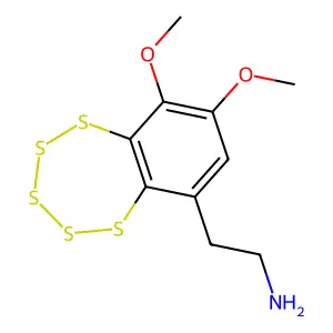 8,9-Dimethoxy-1,2,3,4,5-benzopentathiepin-6-ethanamine structure