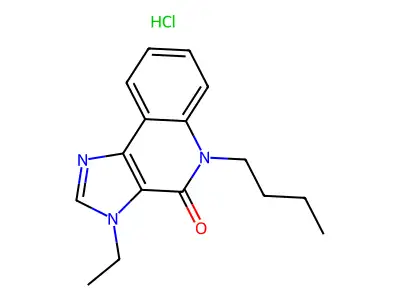 4H-Imidazo(4,5-c)quinolin-4-one, 3,5-dihydro-5-butyl-3-ethyl-, monohydrochloride structure
