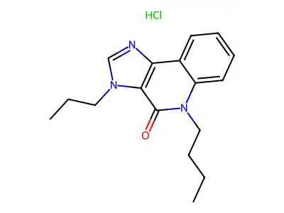 4H-Imidazo(4,5-c)quinolin-4-one, 3,5-dihydro-5-butyl-3-propyl-, monohydrochloride structure
