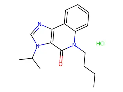 4H-Imidazo(4,5-c)quinolin-4-one, 3,5-dihydro-5-butyl-3-(1-methylethyl)-, monohydrochloride structure