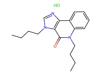 4H-Imidazo(4,5-c)quinolin-4-one, 3,5-dihydro-3,5-dibutyl-, monohydrochloride structure