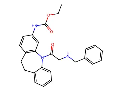 Carbamic acid, (10,11-dihydro-5-((phenylmethyl)amino)acetyl)-5H-dibenz(b,f)azepin-3-yl)-, ethyl ester structure