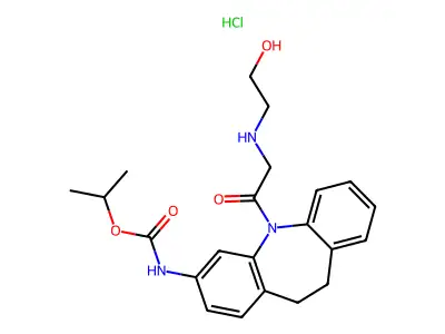 3-Carbisopropoxyamino-5-(beta-oxyethylamino)acetyl-10,11-dihydro-5H-dibenz(b,f)azepine HCl structure