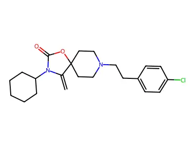 1-Oxa-3,8-diazaspiro(4.5)decan-2-one, 8-(2-(4-chlorophenyl)ethyl)-3-cyclohexyl-4-methylene- structure