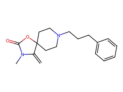 1-Oxa-3,8-diazaspiro(4.5)decan-2-one, 3-methyl-4-methylene-8-(3-phenylpropyl)- structure