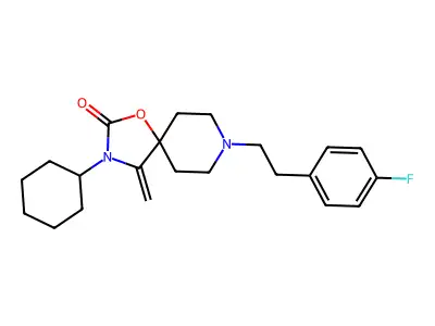 1-Oxa-3,8-diazaspiro(4.5)decan-2-one, 3-cyclohexyl-8-(2-(4-fluorophenyl)ethyl)-4-methylene- structure