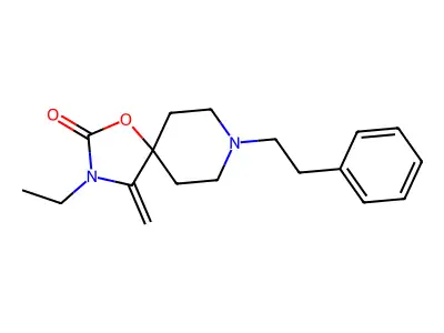 1-Oxa-3,8-diazaspiro(4.5)decan-2-one, 3-ethyl-4-methylene-8-(2-phenylethyl)- structure