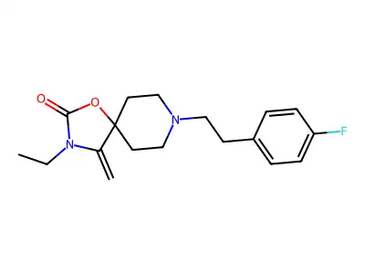 1-Oxa-3,8-diazaspiro(4.5)decan-2-one, 3-ethyl-8-(2-(4-chlorophenyl)ethyl)-4-methylene- structure