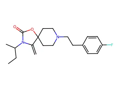 3-Butyl-8-(2-(4-fluorophenyl)ethyl)-4-methylene-1-oxa-3,8-diazaspiro(4.5)decan-2-one structure