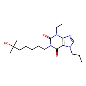 3-Ethyl-1-(6-hydroxy-6-methylheptyl)-7-propylxanthine structure