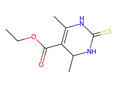 Ethyl 4,6-dimethyl-2-thioxo-1,2,3,4-tetrahydro-5-pyrimidinecarboxylate structure