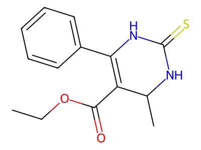 Ethyl 4-methyl-6-phenyl-2-thioxo-1,2,3,4-tetrahydro-5-pyrimidinecarboxylate structure