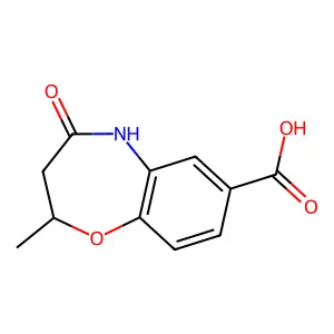 2-Methyl-4-oxo-2,3,4,5-tetrahydro-1,5-benzoxazepine-7-carboxylic acid structure