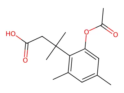 3-(2-Acetoxy-4,6-dimethylphenyl)-3-methylbutyric acid structure