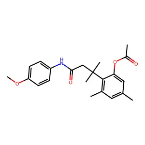 Benzenepropanamide, 2-(acetoxy)-N-(4-methoxyphenyl)-beta,beta,4,6-tetramethyl- structure