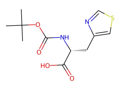 (S)-2-((tert-Butoxycarbonyl)amino)-3-(thiazol-4-yl)propanoic acid structure