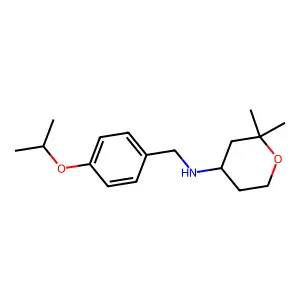 2,2-dimethyl-N-[(4-propan-2-yloxyphenyl)methyl]oxan-4-amine structure