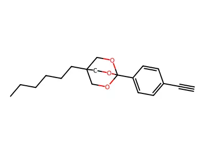 2,6,7-Trioxabicyclo(2.2.2)octane, 1-(4-ethynylphenyl)-4-hexyl- structure