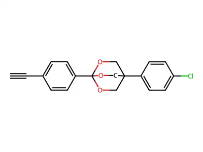 2,6,7-Trioxabicyclo(2.2.2)octane, 4-(4-chlorophenyl)-1-(4-ethynylphenyl)- structure