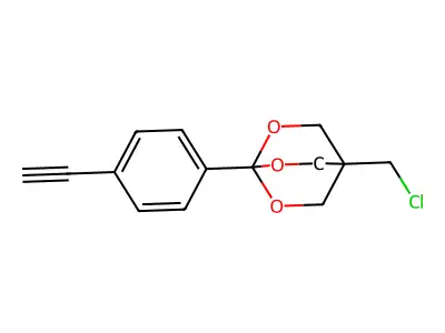 2,6,7-Trioxabicyclo(2.2.2)octane, 4-(chloromethyl)-1-(4-ethynylphenyl)- structure