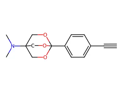 2,6,7-Trioxabicyclo(2.2.2)octan-4-amine, N,N-dimethyl-1-(4-ethynylphenyl)- structure