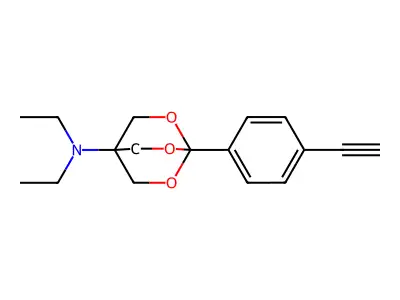 2,6,7-Trioxabicyclo(2.2.2)octan-4-amine, N,N-diethyl-1-(4-ethynylphenyl)- structure