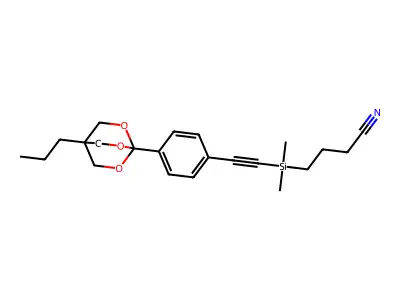 Butanenitrile, 4-(dimethyl((4-(4-propyl-2,6,7-trioxabicyclo(2.2.2)oct-1-yl)phenyl)ethynyl)silyl)- structure