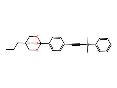 Silane, dimethylphenyl((4-(4-propyl-2,6,7-trioxabicyclo(2.2.2)oct-1-yl)phenyl)ethynyl)- structure