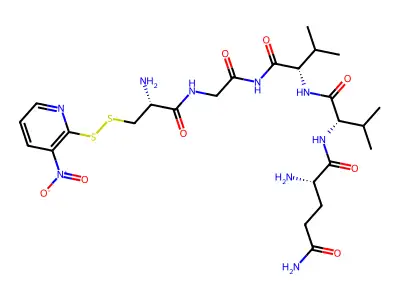 glutaminyl-valyl-valyl-S-(3-nitro-2-pyridinesulfenyl)cysteinyl-glycinamide structure