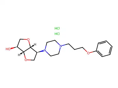 5-Deoxy-5-(4-(3-phenoxypropyl)piperazin-1-yl)-1,4:3,6-dianhydro-L-iditol dihydrochloride structure