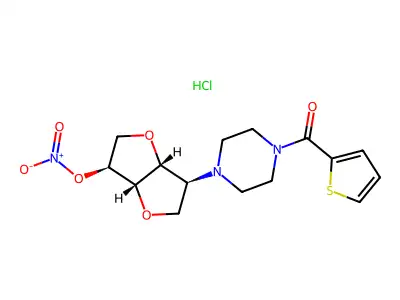 5-Deoxy-5-(4-(thiophen-2-yl)carbonylpiperazin-1-yl)-1,4:3,6-dianhydro-L-iditol 2-nitrate HCl structure