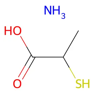 Ammonium 2-mercaptopropanoate (1:1) structure