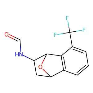 1,4-Epoxy-2-formamido-1,2,3,4-tetrahydro-8-trifluoromethylnaphthalene structure