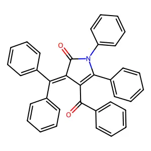 4-benzoyl-3-(diphenylmethylene)-1,5-diphenyl-1,3-dihydro-2H-pyrrol-2-one structure