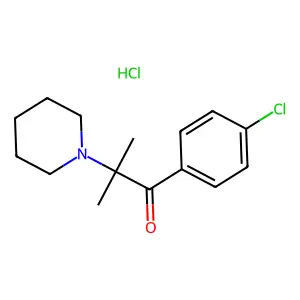 Propiophenone, 4'-chloro-2-methyl-2-piperidino-, hydrochloride structure