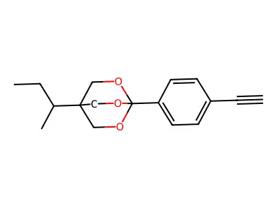 2,6,7-Trioxabicyclo(2.2.2)octane, 1-(4-ethynylphenyl)-4-(1-methylpropyl)- structure