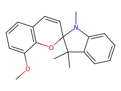 1,3,3-Trimethylindolino-8'-methoxybenzopyrylospiran structure