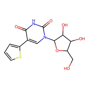 1-(3,4-Dihydroxy-5-hydroxymethyl-tetrahydro-furan-2-yl)-5-thiophen-2-yl-1H-pyrimidine-2,4-dione structure