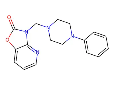 Oxazolo(4,5-b)pyridin-2(3H)-one, 3-((4-phenyl-1-piperazinyl)methyl)- structure