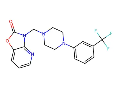 3-((4-(3-(Trifluoromethyl)phenyl)-1-piperazinyl)methyl)oxazolo(4,5-b)pyridin-2(3H)-one structure