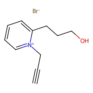 Pyridinium, 2-(3-hydroxypropyl)-1-(2-propynyl)-, bromide structure