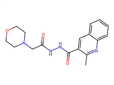 3-Quinolinecarboxylic acid, 2-methyl-, 2-(4-morpholinylacetyl)hydrazide structure
